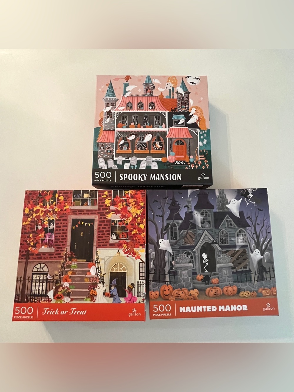 3 Halloween Galison 500 piece puzzles